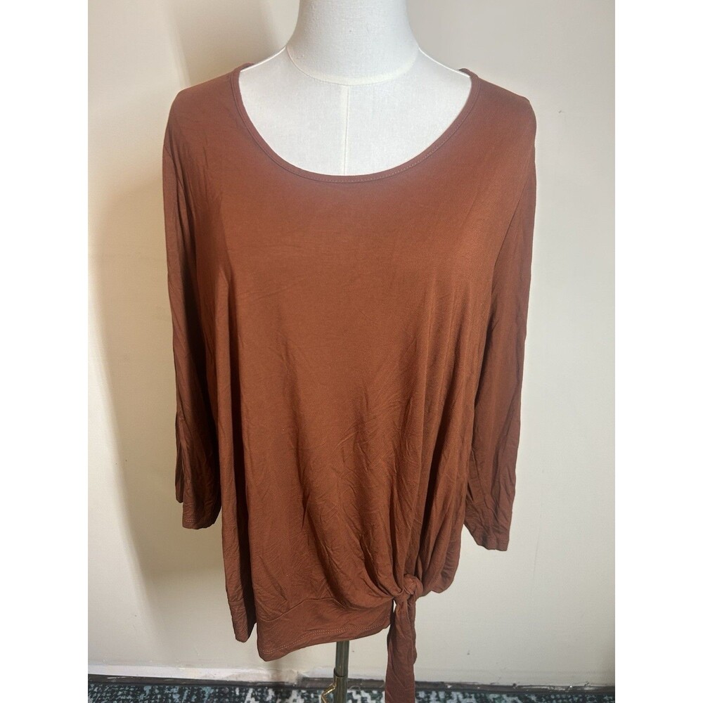 Susan Graver Women's Pullover Size XL Brown Stretch 303